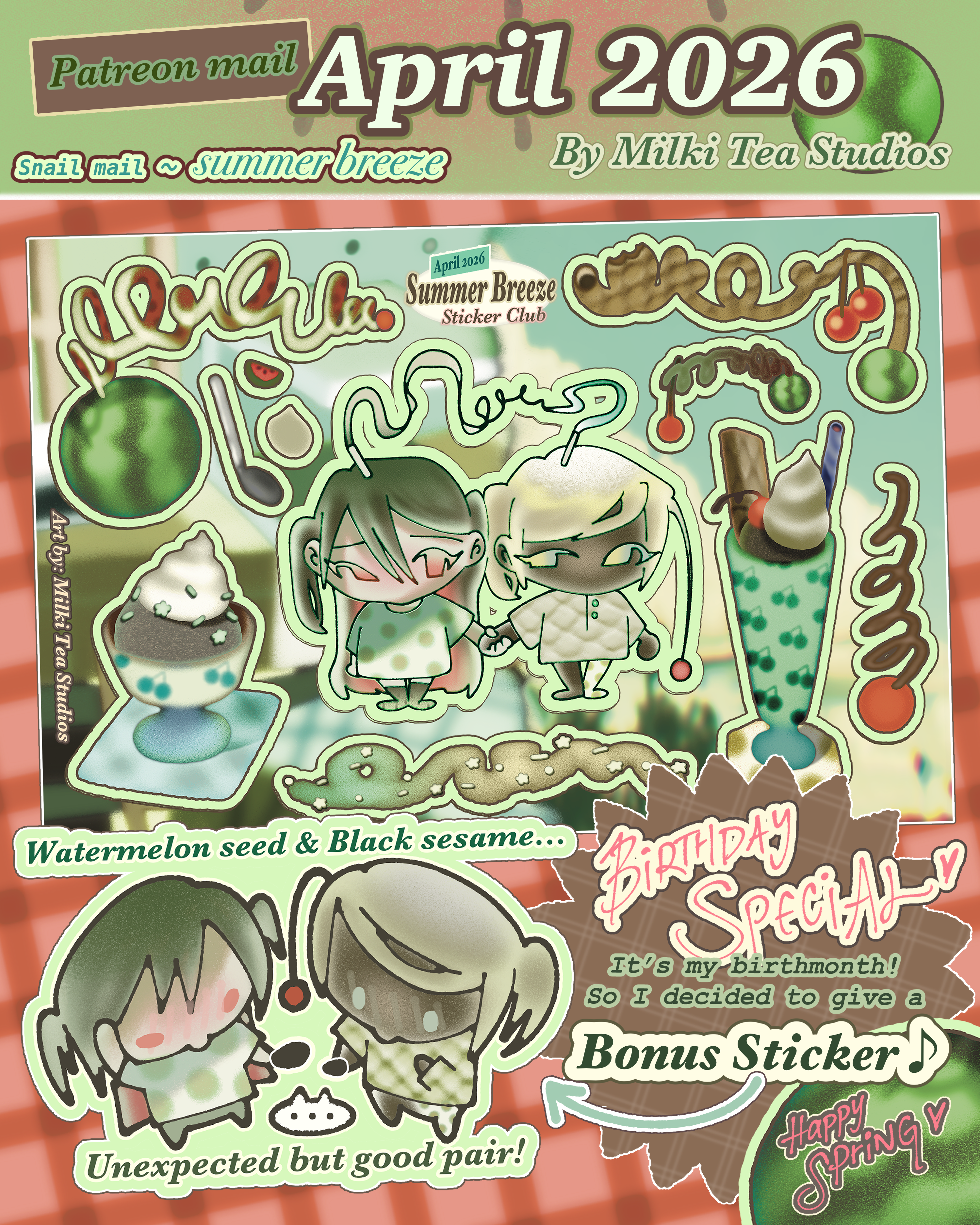 Sticker Sheet of the Month (人•ω< *) - Summer Breeze