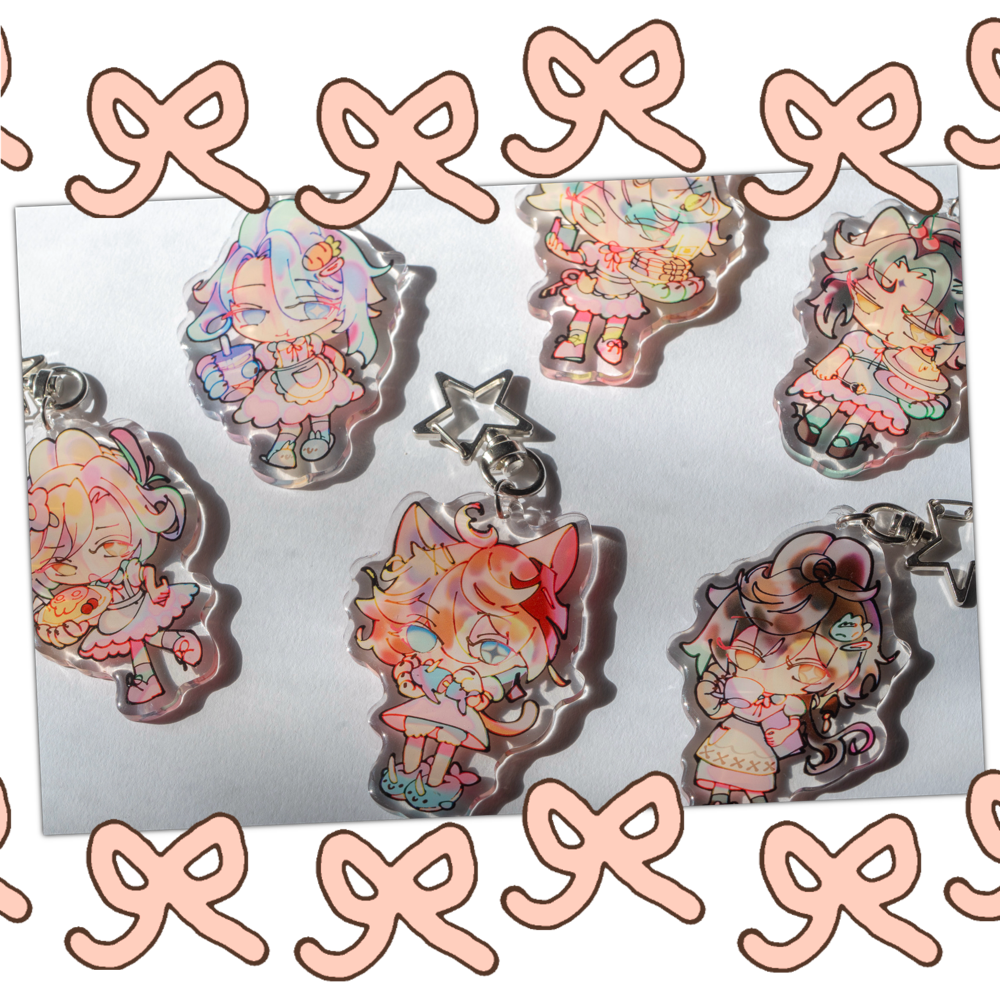 Genshin Maid Acrylic Keychains (Alhaitham/Kaveh/Ayato/Xiao/Zongli/Tartaglia)