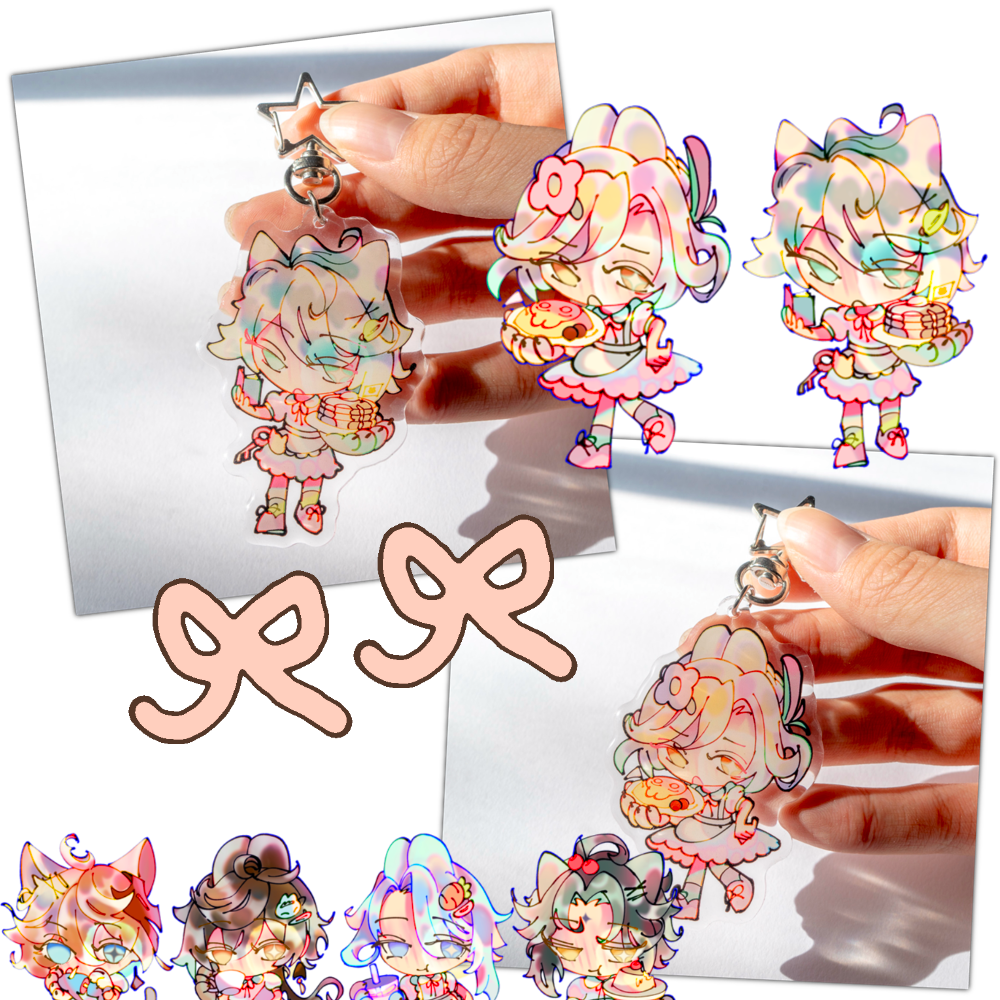 Genshin Maid Acrylic Keychains (Alhaitham/Kaveh/Ayato/Xiao/Zongli/Tartaglia)