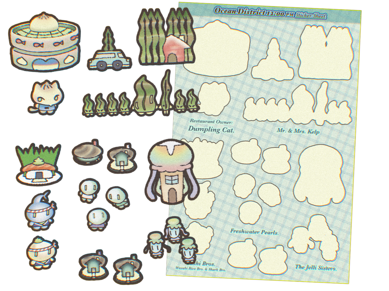 Ocean District 12 PM Sticker Sheet