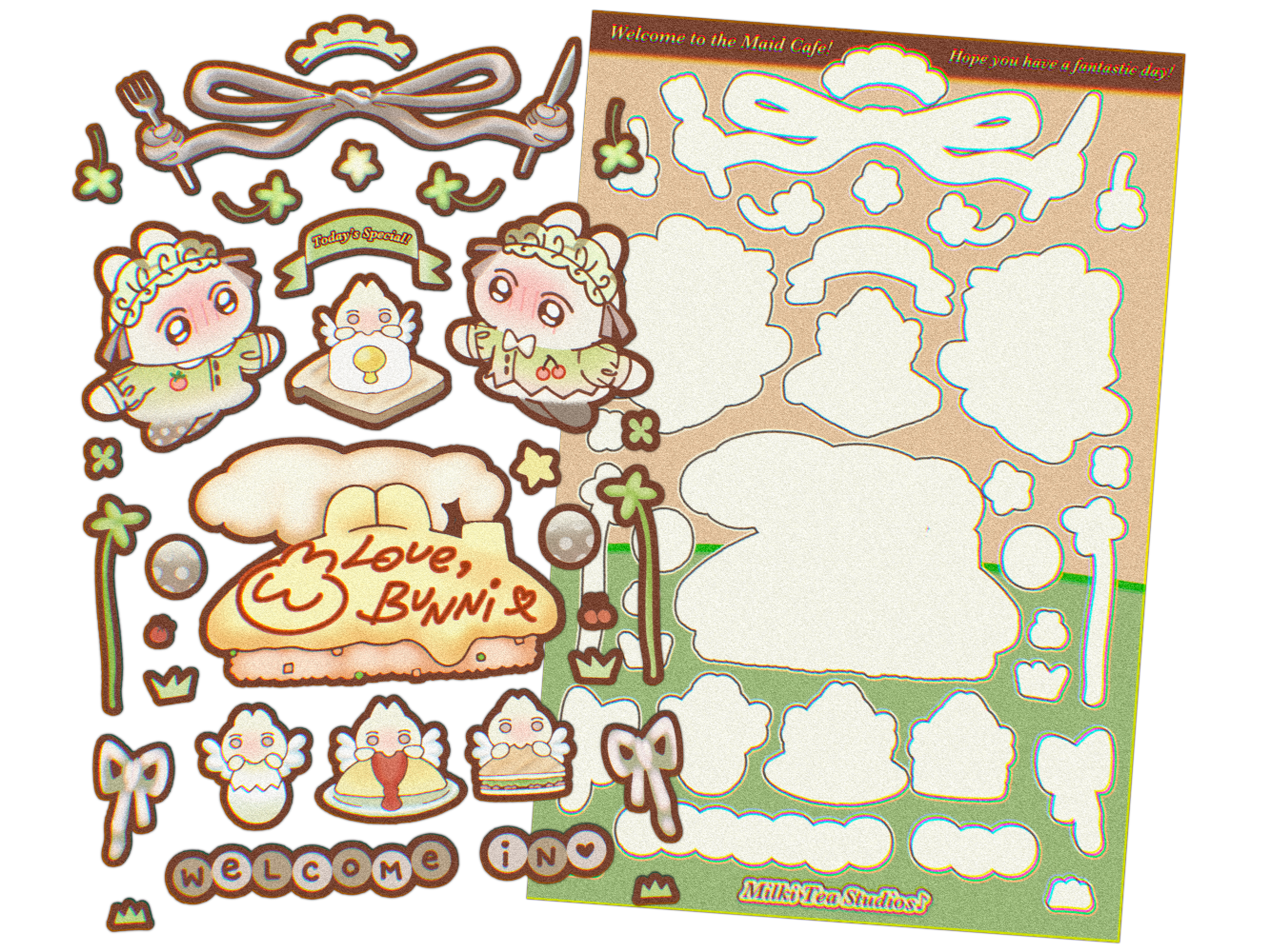 Maid Cafe Egg Sticker Sheet