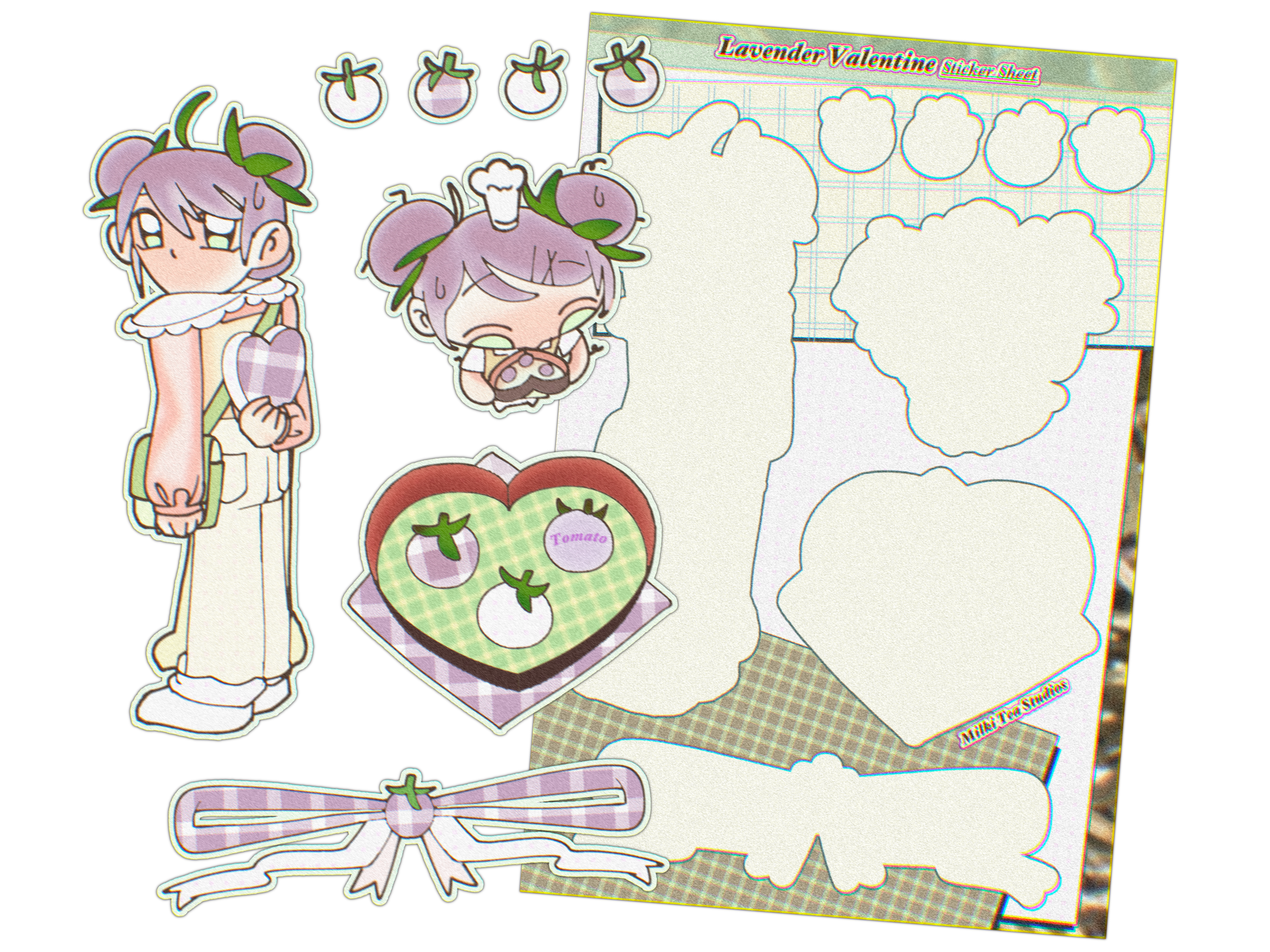 Lavender Valentines Sticker Sheet