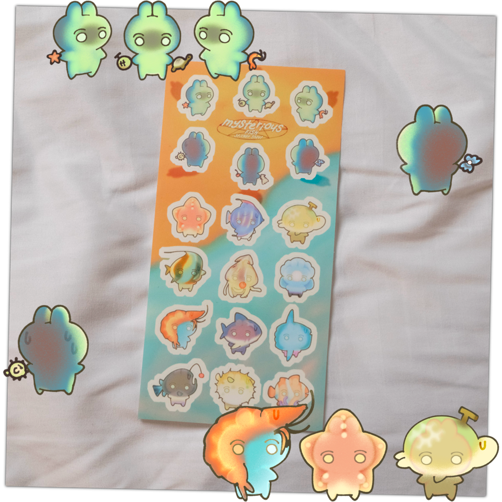 Fish Fish Circle Sticker Sheet