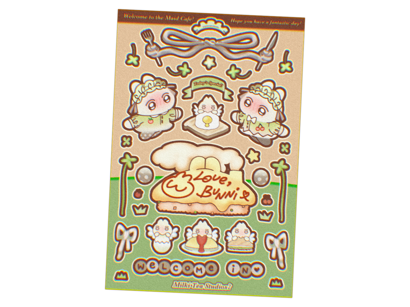 Maid Cafe Egg Sticker Sheet