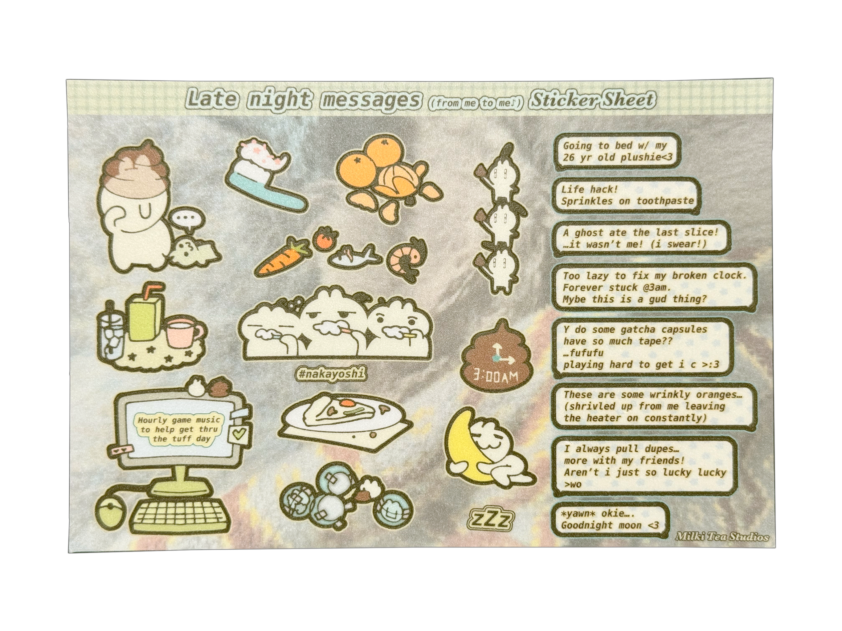 Late Night Messages Sticker Sheet