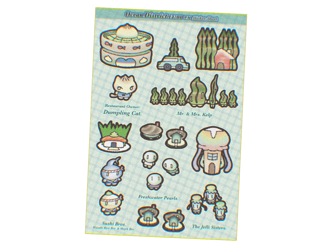 Ocean District 12 PM Sticker Sheet