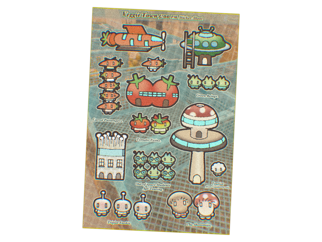 Veggie Town (5PM) Sticker Sheet