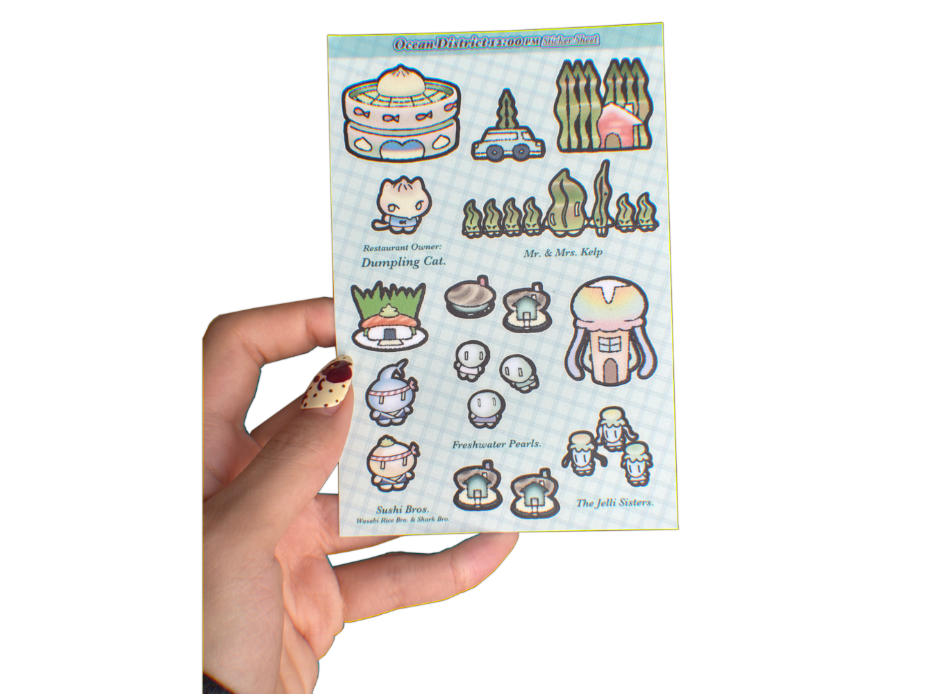 Ocean District 12 PM Sticker Sheet