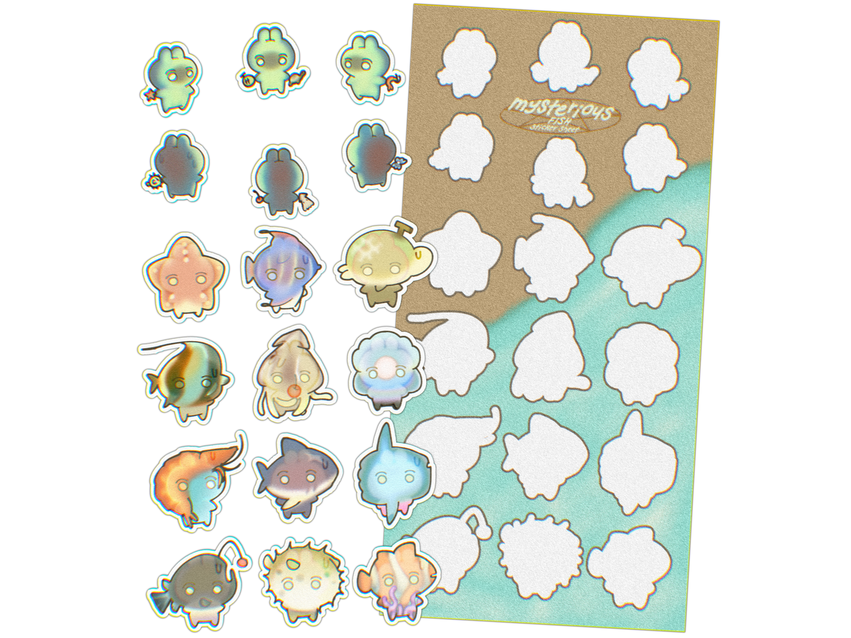 Fish Fish Circle Sticker Sheet