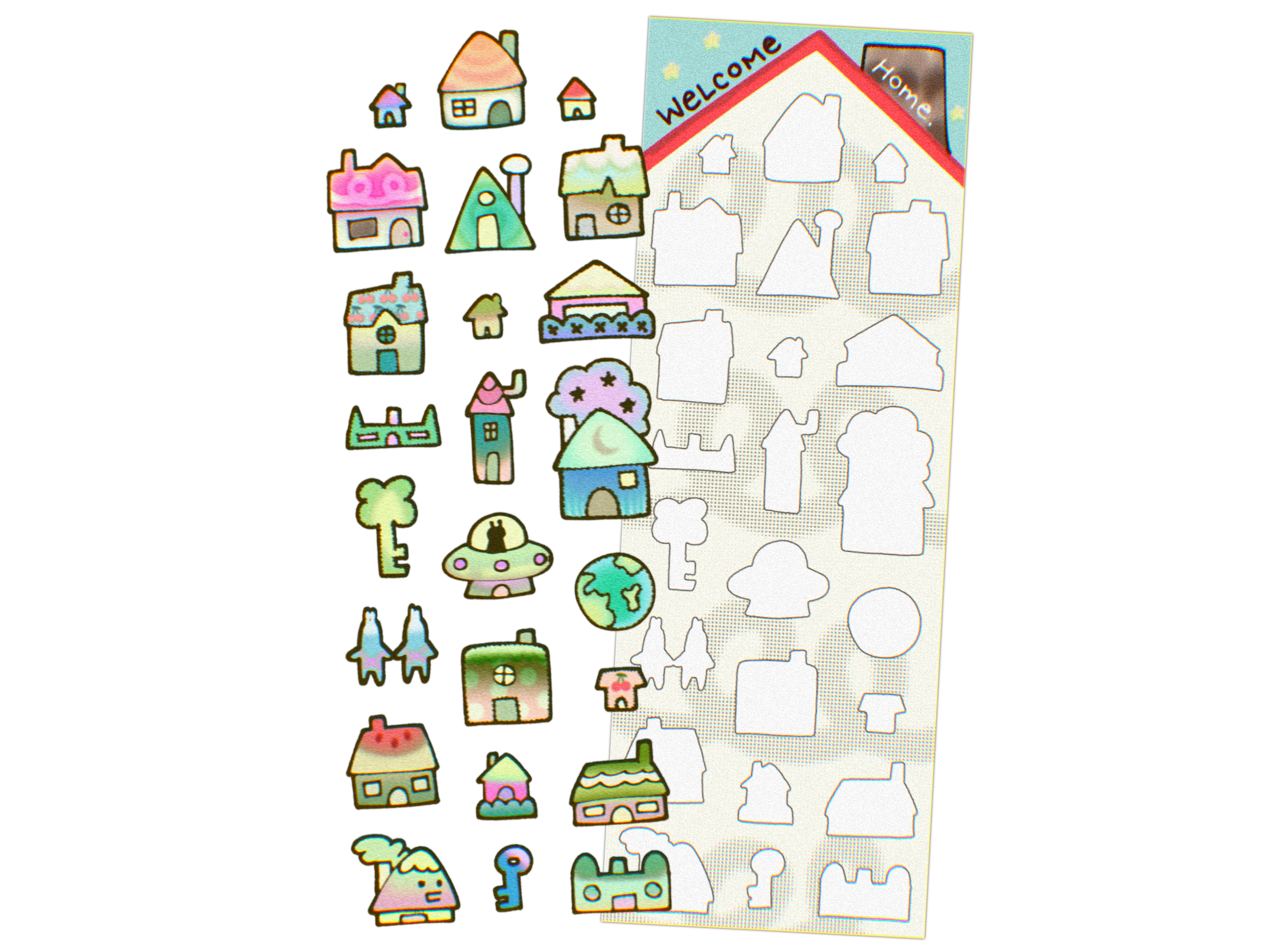 Houses Deco Sticker Sheet