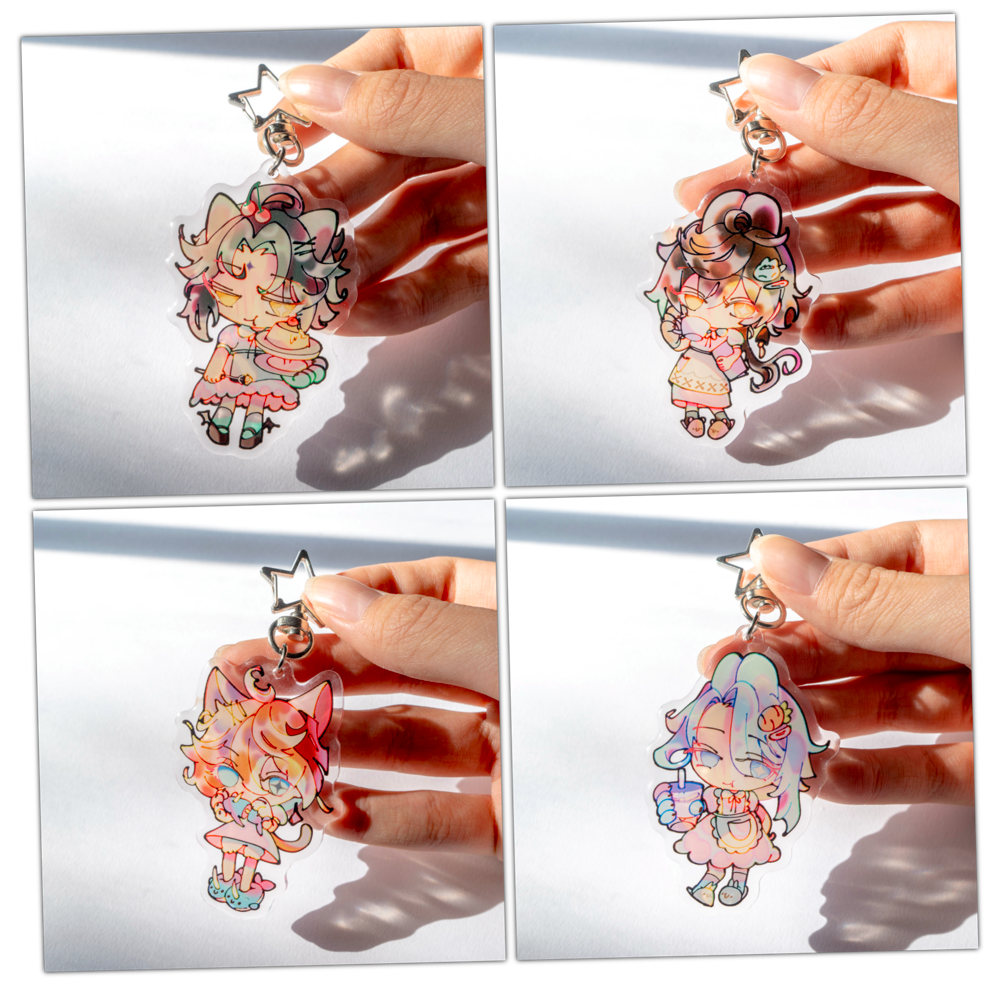 Genshin Maid Acrylic Keychains (Alhaitham/Kaveh/Ayato/Xiao/Zongli/Tartaglia)
