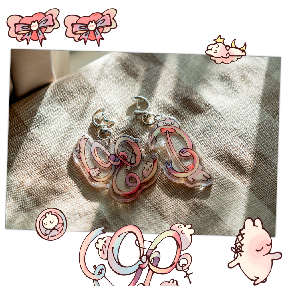 Ribbon Bunni Acrylic Keychain
